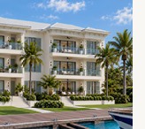 Rendering of the new waterfront residences with palms