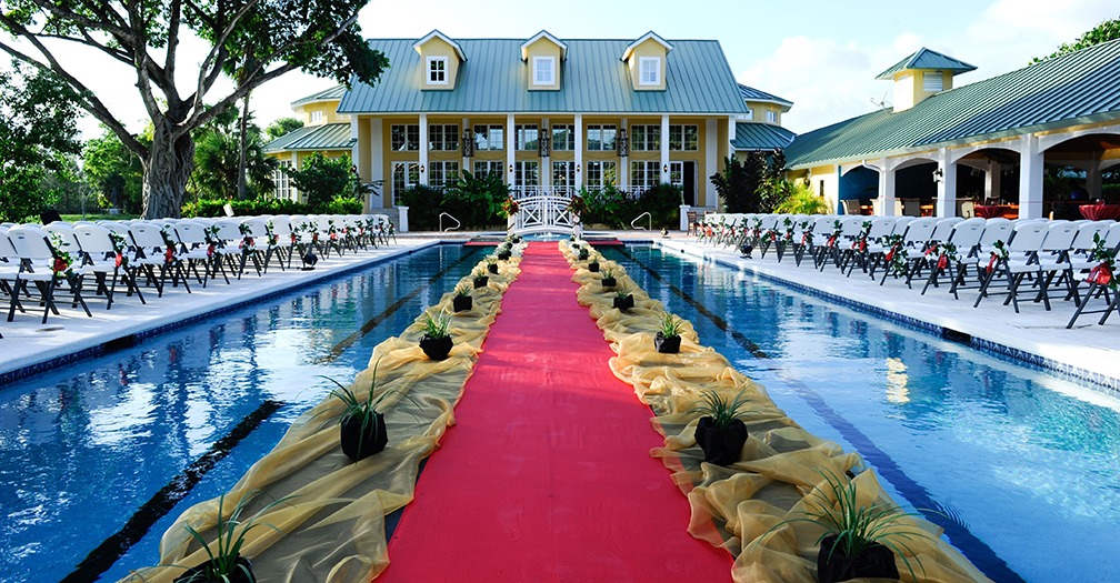 Grand Bahama Yacht Club poolside wedding and event venue in Freeport Bahamas